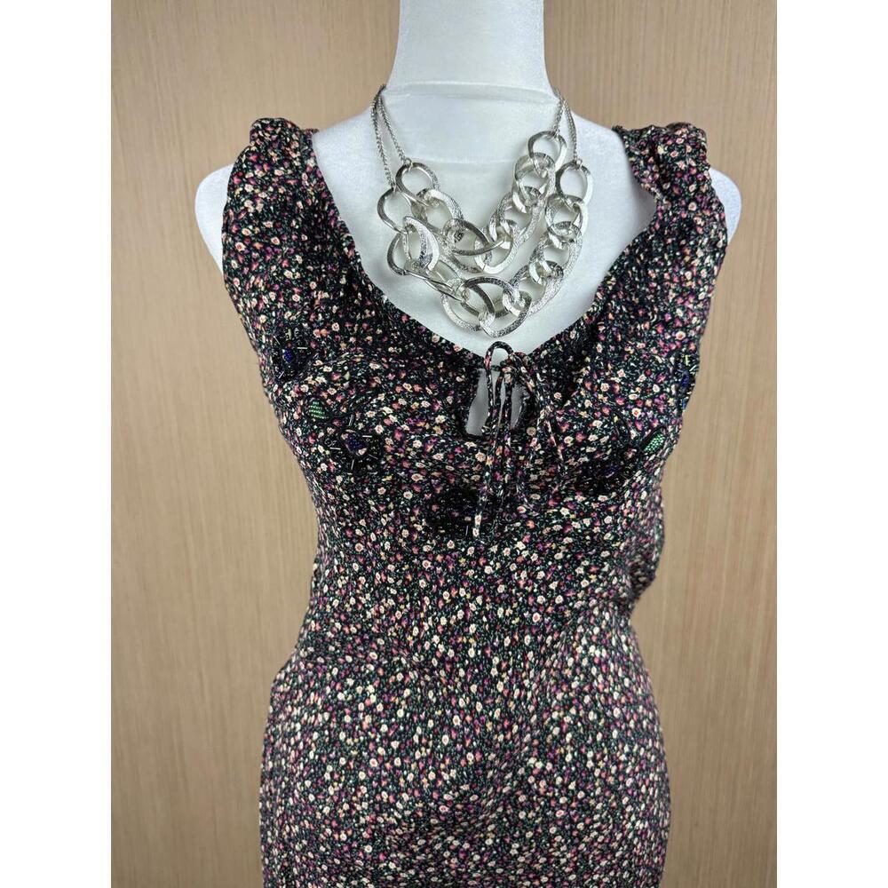 Rampage Y2K Dress Juniors 7 Floral Beaded Butterfly Sundress Midi Summer - Picture 3 of 11